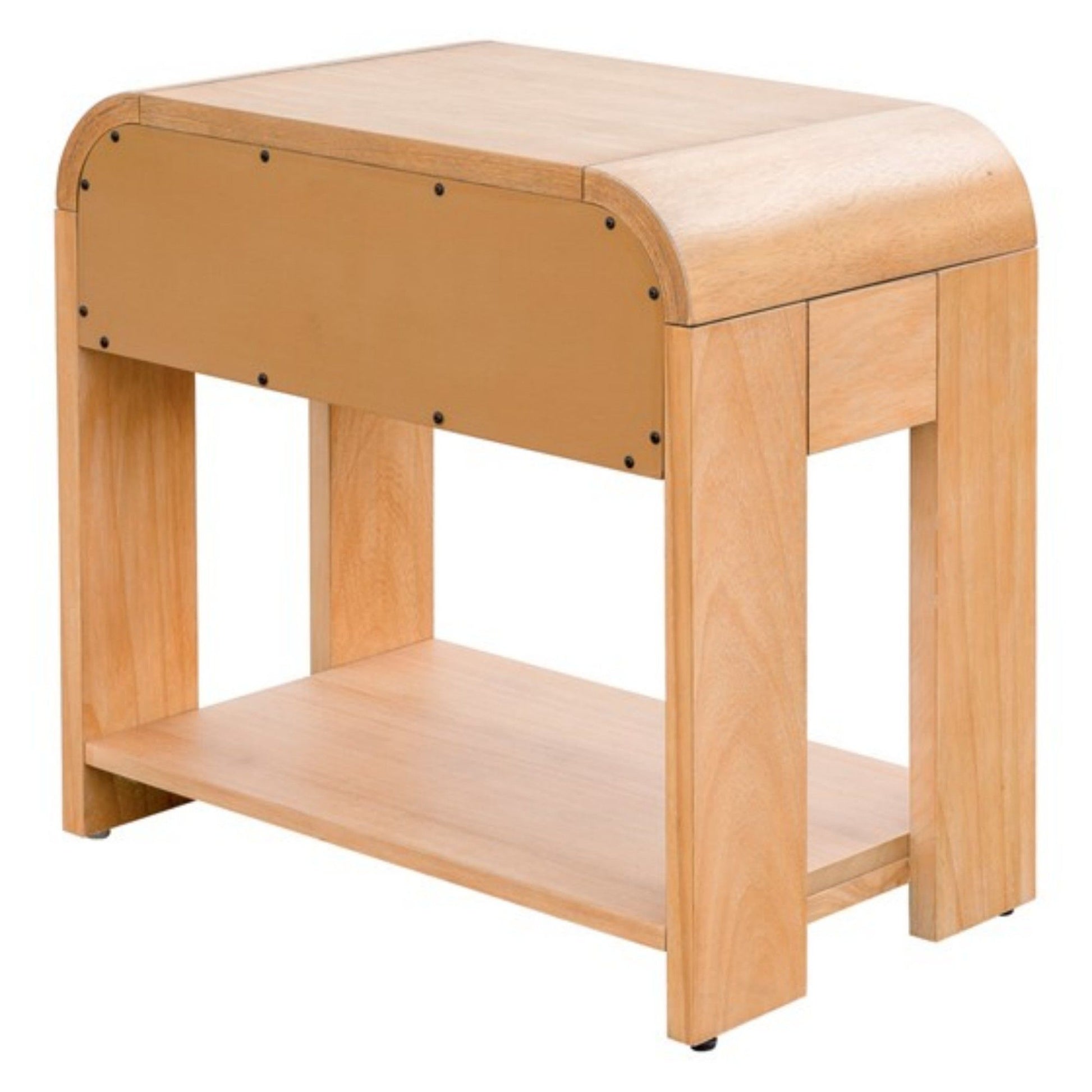 1 Drawer Waterfall Nightstand With Mid Century Design - Natural - The Sleep Loft - Online Mattress Showroom NYC