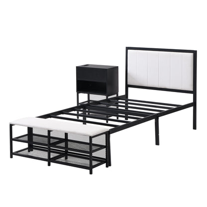 Platform Bed With 2 Tier Storage Shelves, Storage Cabinet - The Sleep Loft - Online Mattress Showroom NYC
