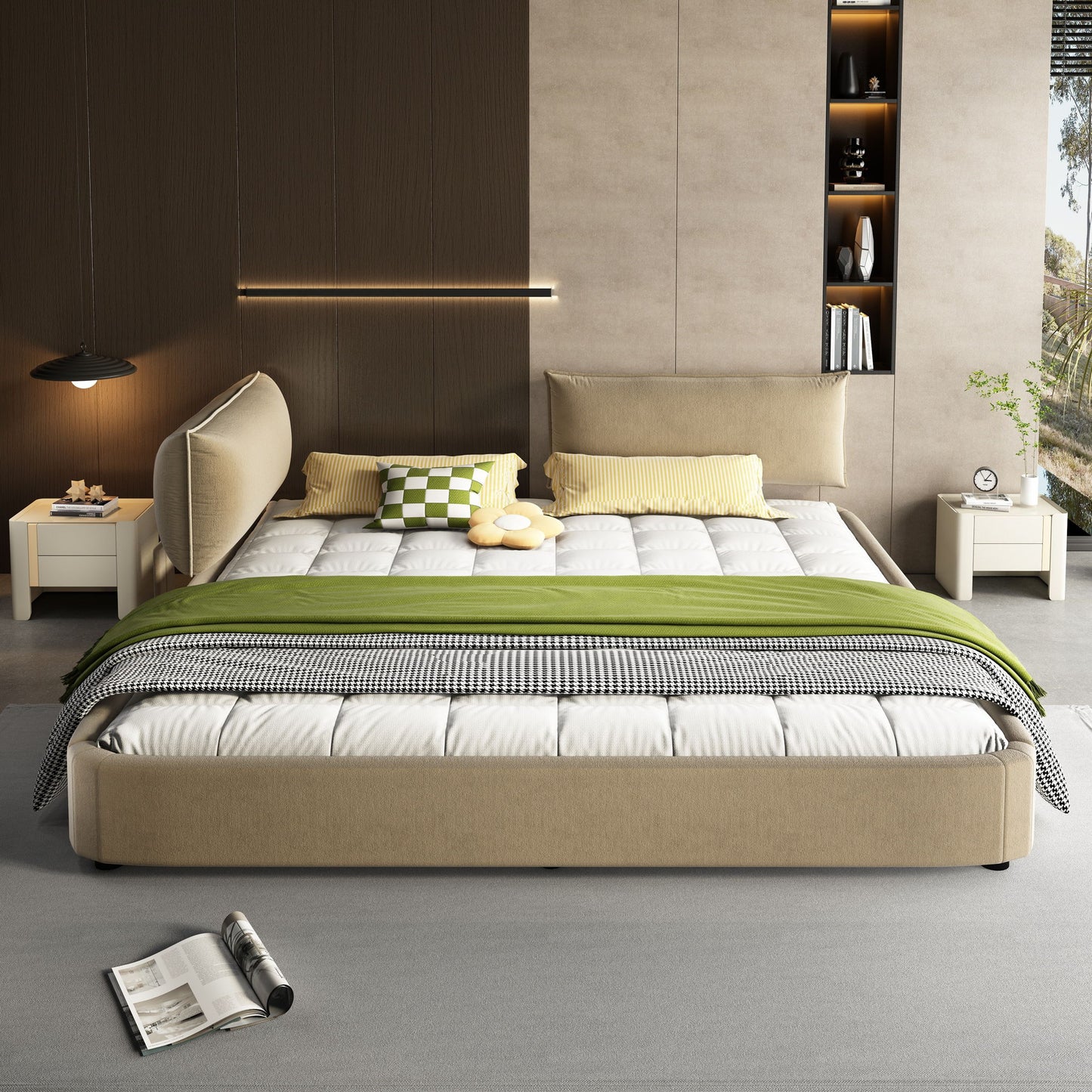 Cloud Bed Frame With Oversized Padded Movable Headboard - The Sleep Loft - Online Mattress Showroom NYC