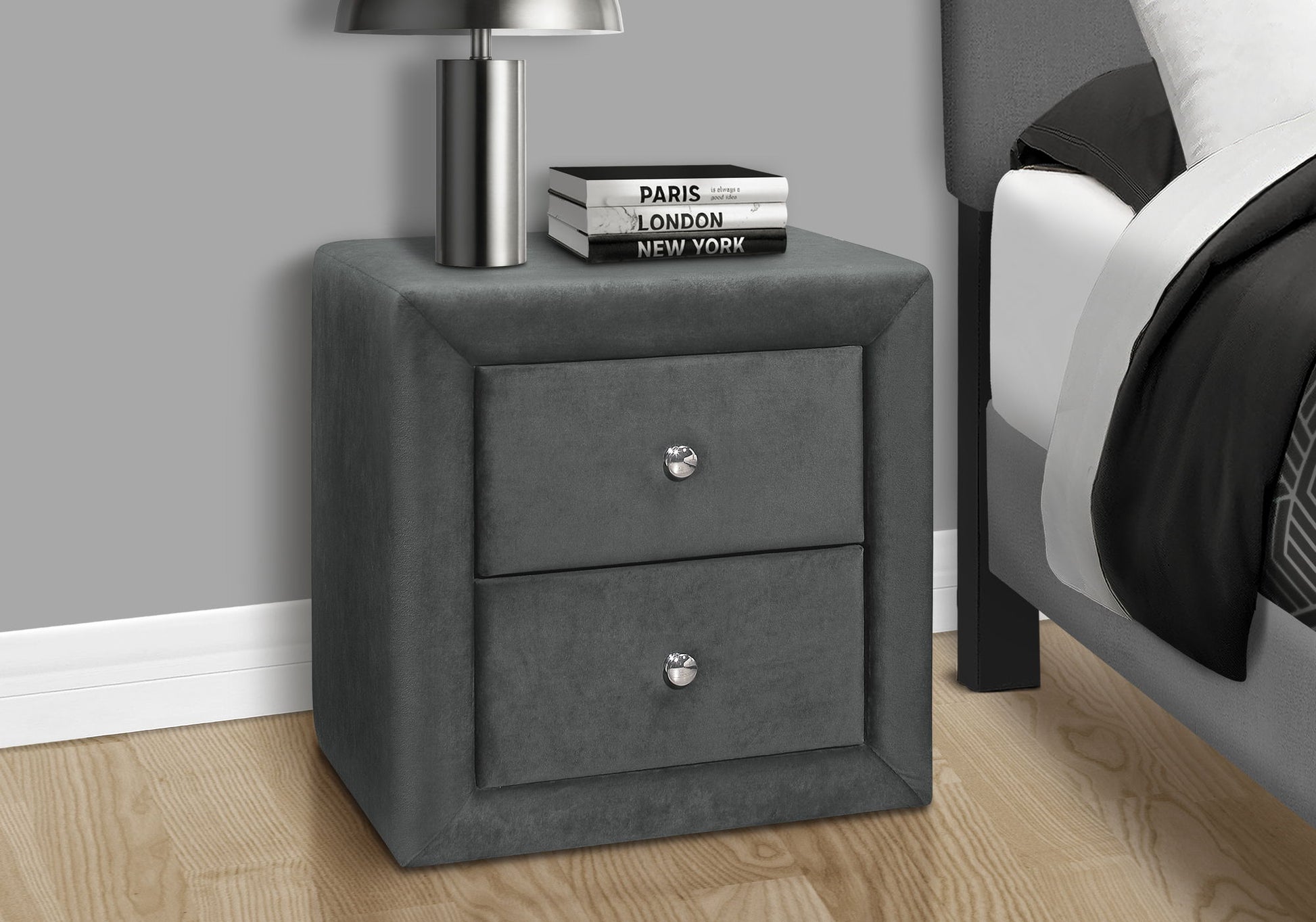 Nightstand, Storage Drawer Versatile Use, Upholstered, Transitional - The Sleep Loft - Online Mattress Showroom NYC