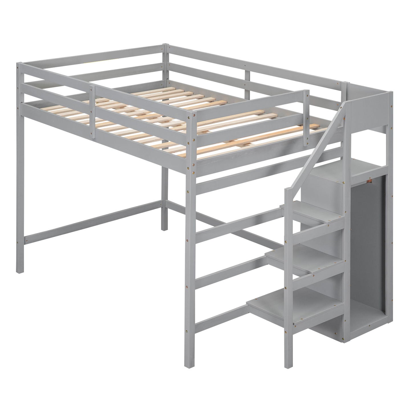 Loft Bed With Built In Storage Wardrobe And Staircase - The Sleep Loft - Online Mattress Showroom NYC