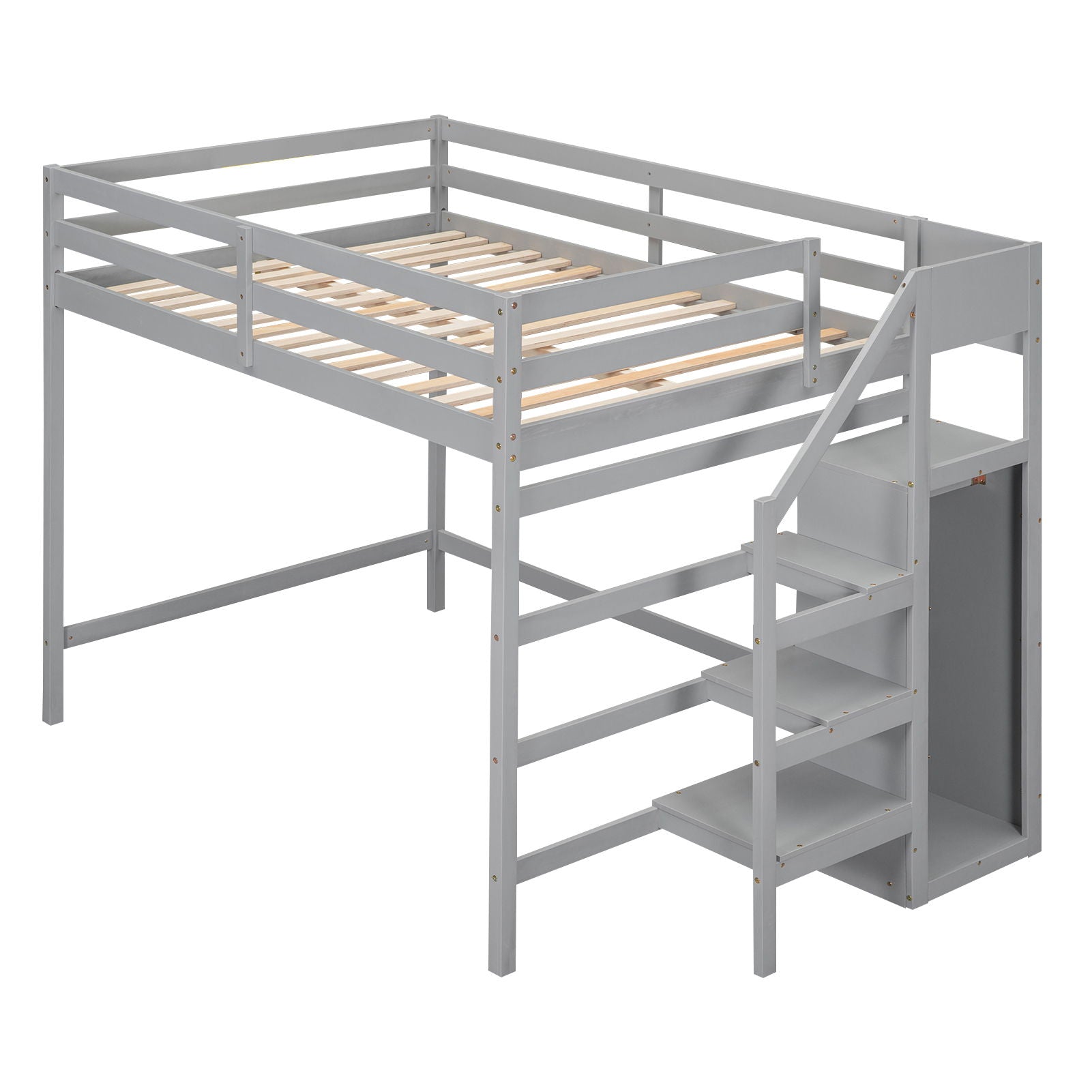 Loft Bed With Built In Storage Wardrobe And Staircase - The Sleep Loft - Online Mattress Showroom NYC