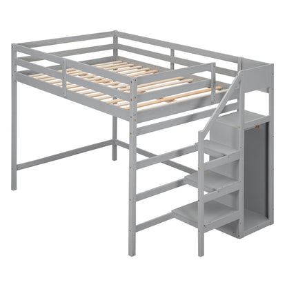 Loft Bed With Built In Storage Wardrobe And Staircase - The Sleep Loft - Online Mattress Showroom NYC