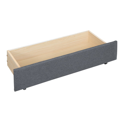 Upholstered Platform Bed With Brick Pattern Headboard And Twin Long Size Trundle - The Sleep Loft - Online Mattress Showroom NYC