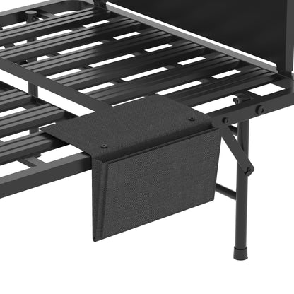 Twin Folding Bed With Memory Foam Mattress, On Wheels, Portable Bed For Adults & Guests - Black - The Sleep Loft - Online Mattress Showroom NYC