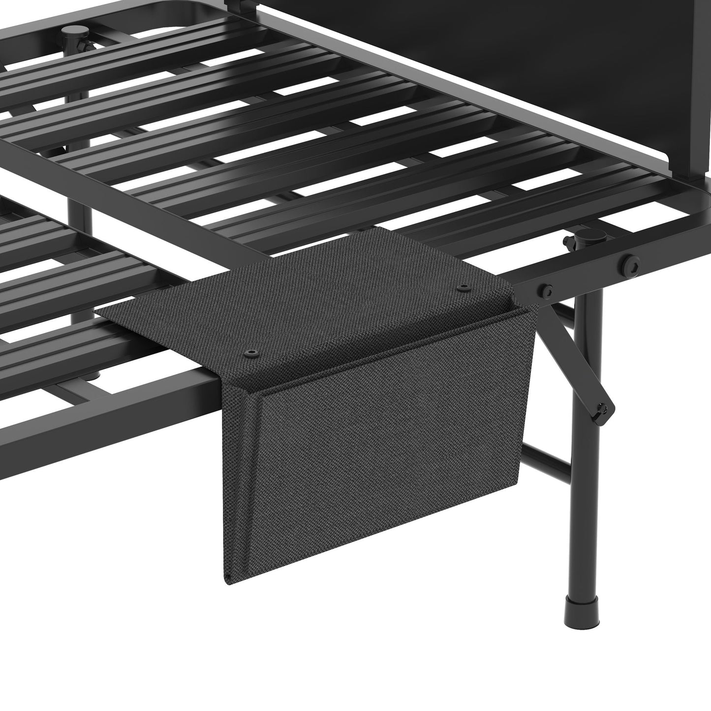 Twin Folding Bed With Adjustable Headboard & Memory Foam Mattress, Portable Coton Wheels For Tall People, Space-Saving Guest Bed - Black - The Sleep Loft - Online Mattress Showroom NYC