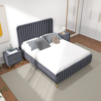 Bethany - Queen Upholstered Platform Bed - Gray - The Sleep Loft - Online Mattress Showroom NYC