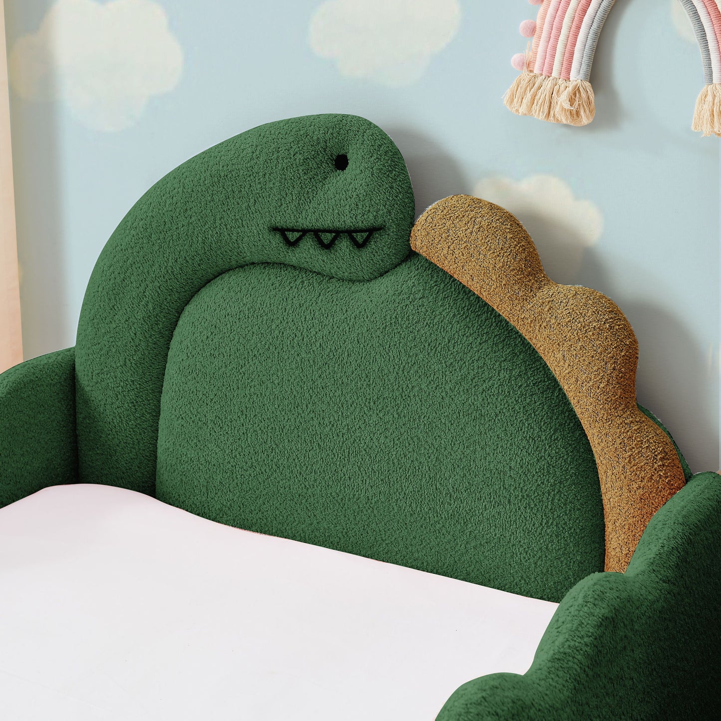 Cute Dinosaur Shaped Bed With Safety Guardrail, Toddler Frame - The Sleep Loft - Online Mattress Showroom NYC