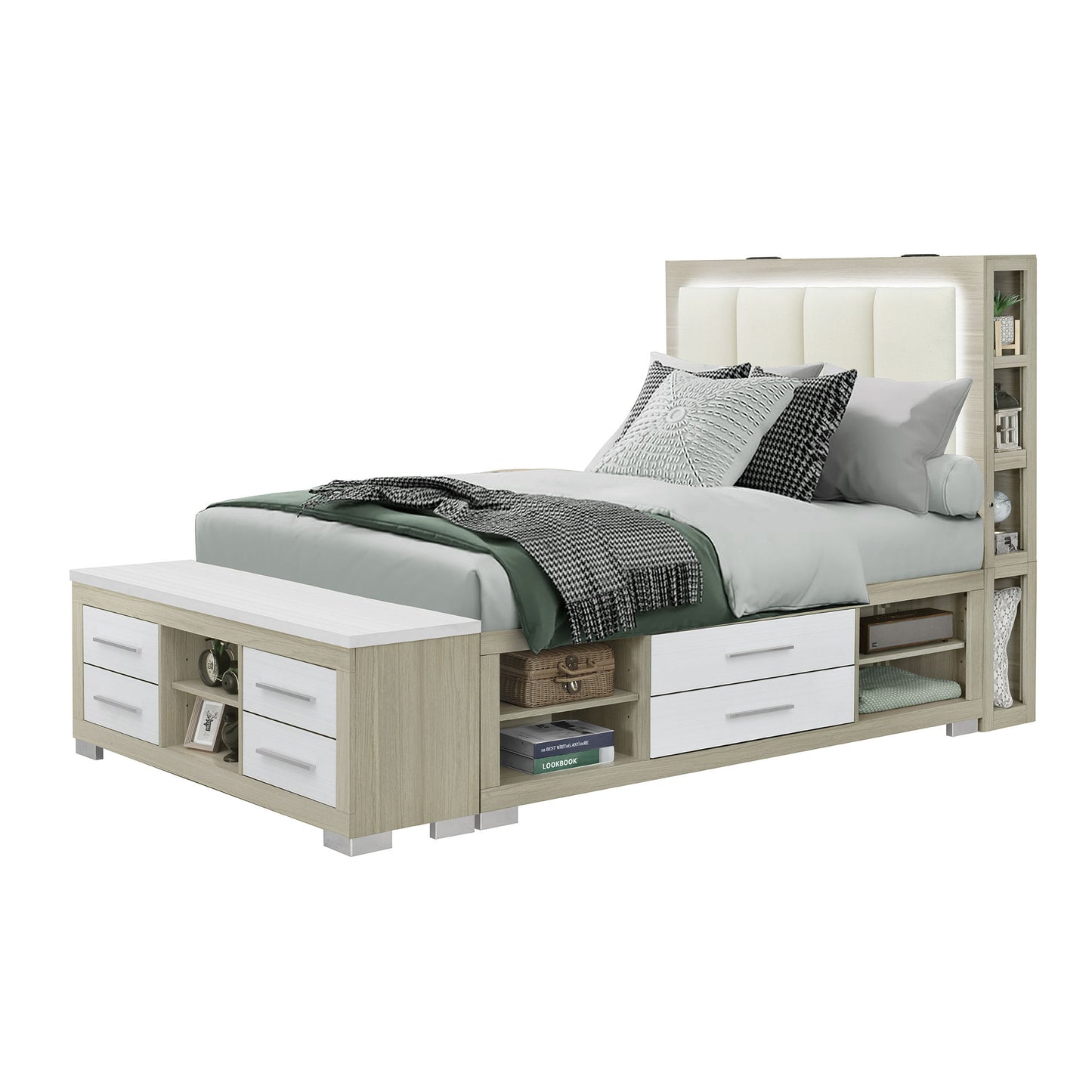 Messa - Bed With Storage Features And LED Lighting - The Sleep Loft - Online Mattress Showroom NYC