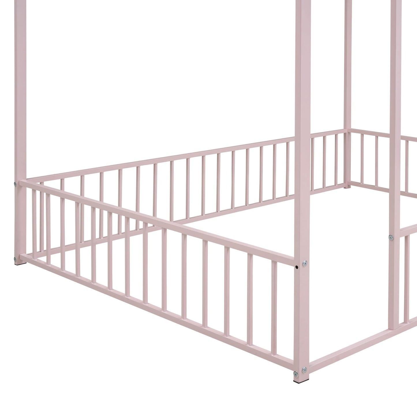 Metal Bed House Bed Frame With Fence - The Sleep Loft - Online Mattress Showroom NYC
