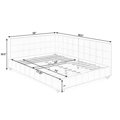 Upholstered Bed Frame With Tufted Backrest And Armrests - The Sleep Loft - Online Mattress Showroom NYC