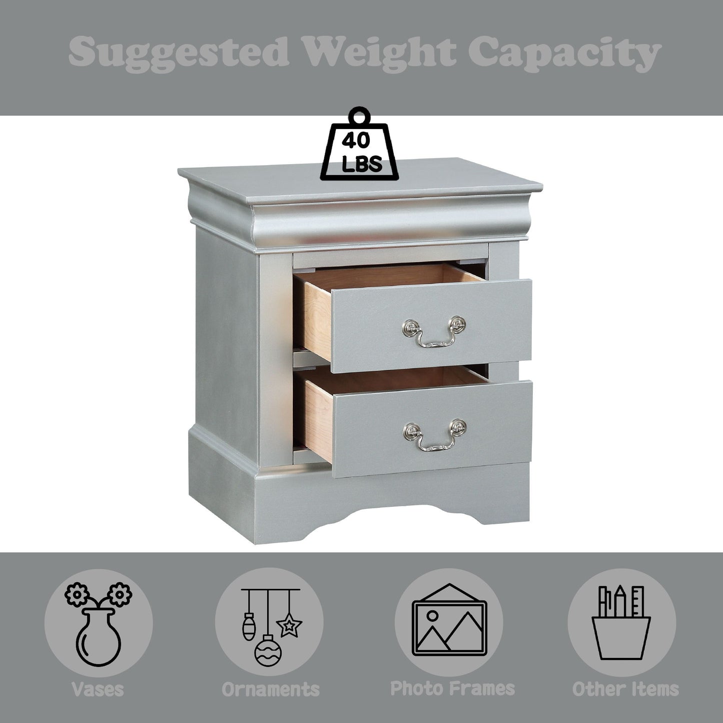 Louis Philippe - Accent Nightstand - The Sleep Loft - Online Mattress Showroom NYC