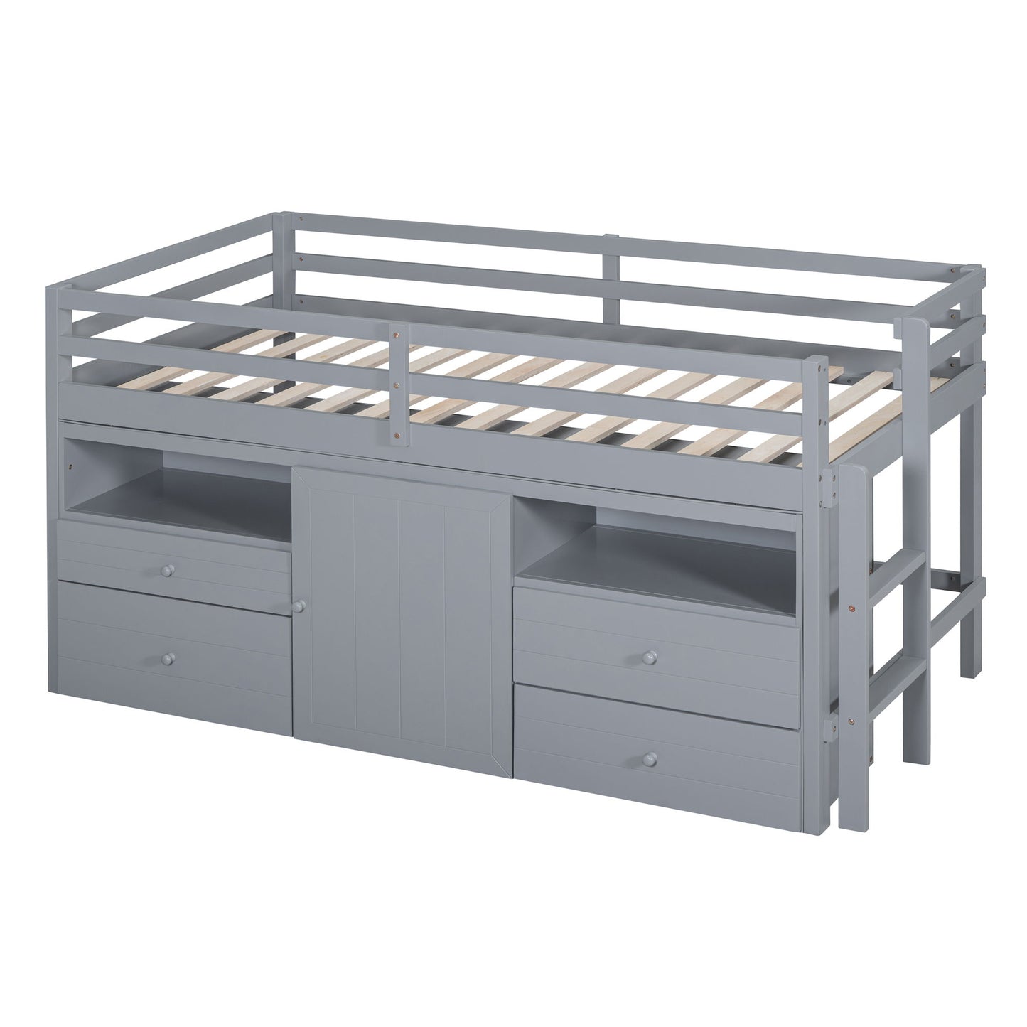Loft Bed With 4 Drawers, Underneath Cabinet And Shelves - The Sleep Loft - Online Mattress Showroom NYC