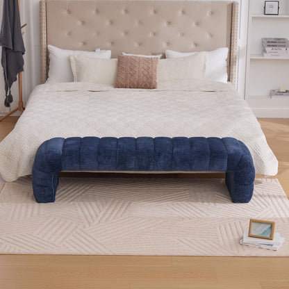 Modern Upholstered Armless Bed Bench With Channel Tufted Design - The Sleep Loft - Online Mattress Showroom NYC