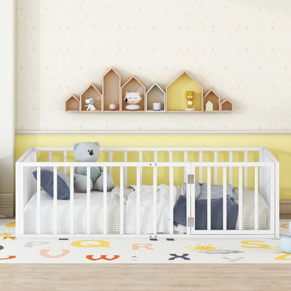 Metal Floor Bed Frame With Fence And Door - The Sleep Loft - Online Mattress Showroom NYC