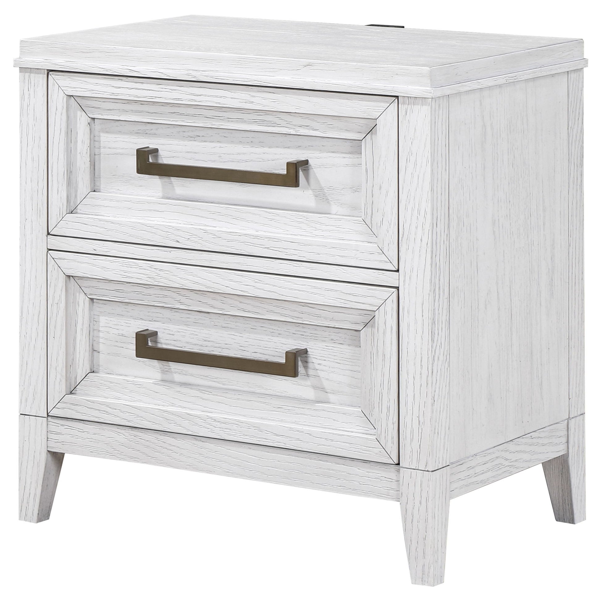 Avril - 2 Drawer Nightstand - White - The Sleep Loft - Online Mattress Showroom NYC