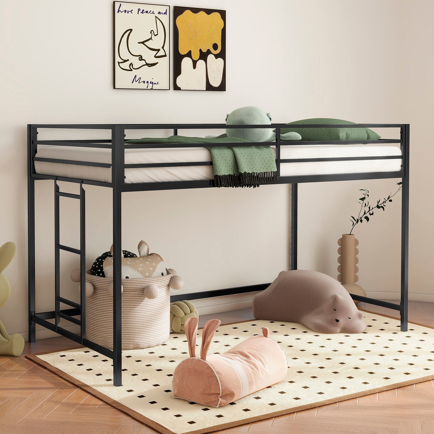 Adam - Twin Loft Bunk - Black - The Sleep Loft - Online Mattress Showroom NYC
