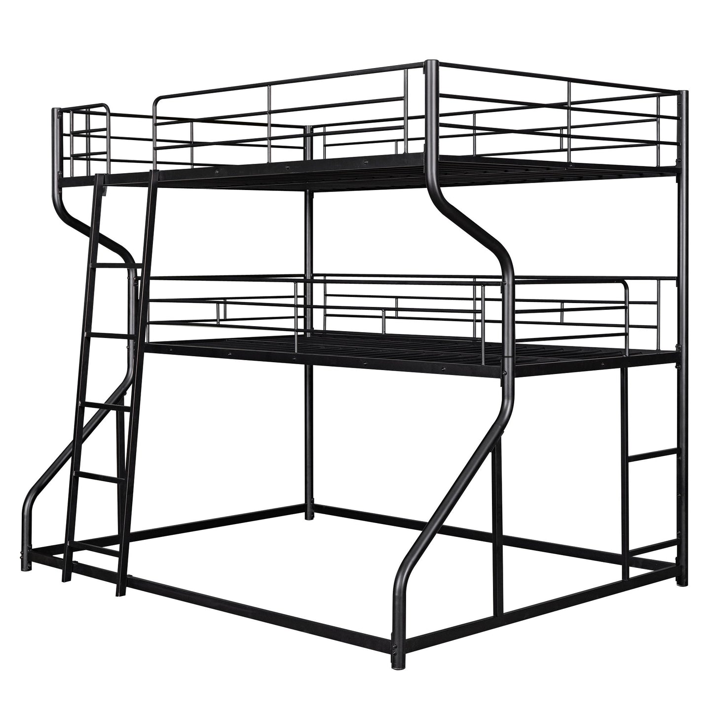 Industrial Triple Bunk Bed With Dual Ladders Frame, Space Saving Design - The Sleep Loft - Online Mattress Showroom NYC