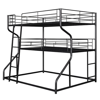 Industrial Triple Bunk Bed With Dual Ladders Frame, Space Saving Design - The Sleep Loft - Online Mattress Showroom NYC