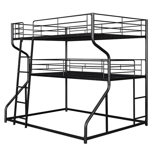 Industrial Triple Bunk Bed With Dual Ladders Frame, Space Saving Design - The Sleep Loft - Online Mattress Showroom NYC