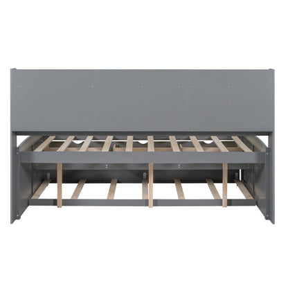 Captain Bed With Built In Bookshelves, 3 Storage Drawers, And Trundle - The Sleep Loft - Online Mattress Showroom NYC