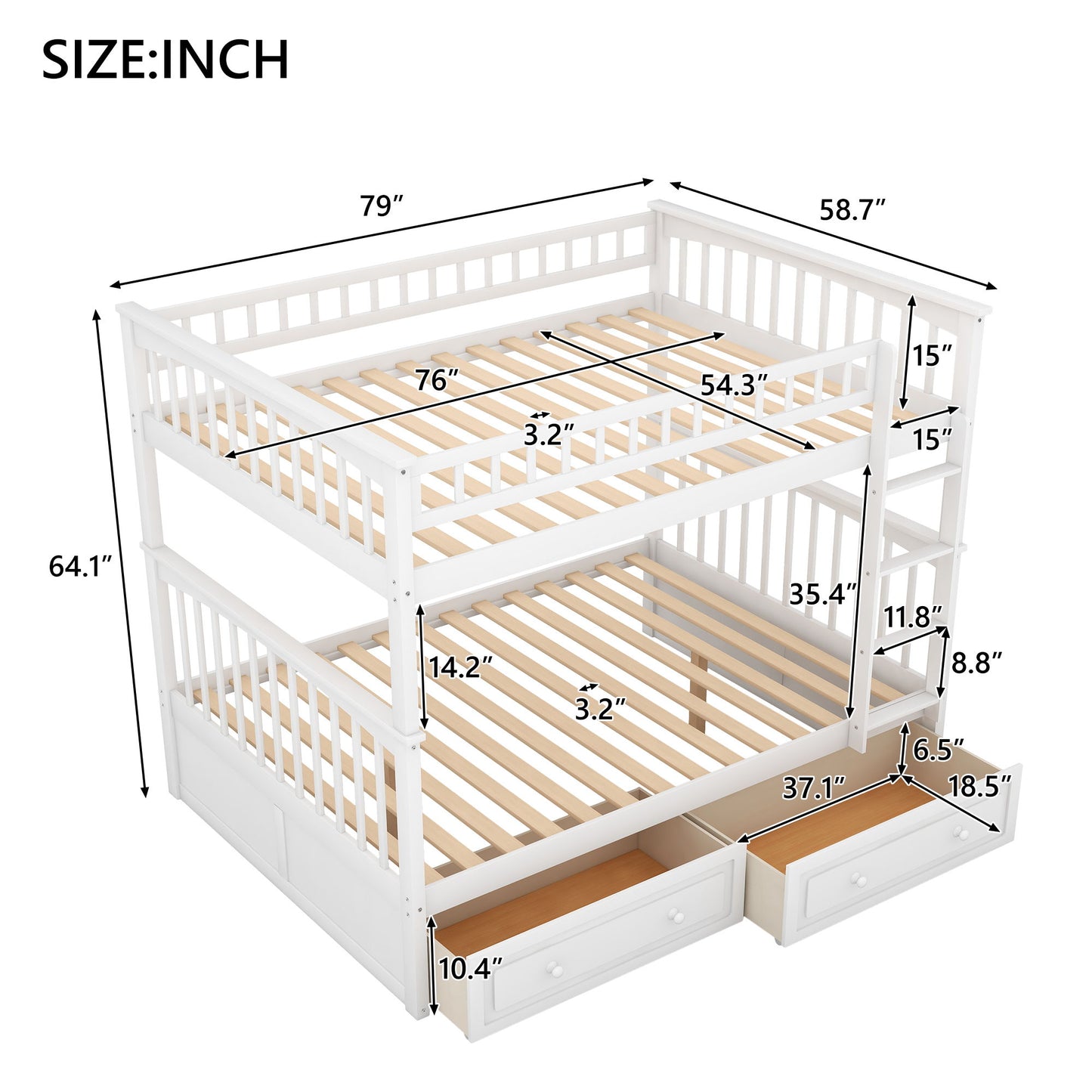 Bunk Bed With Drawers, Convertible Design - The Sleep Loft - Online Mattress Showroom NYC