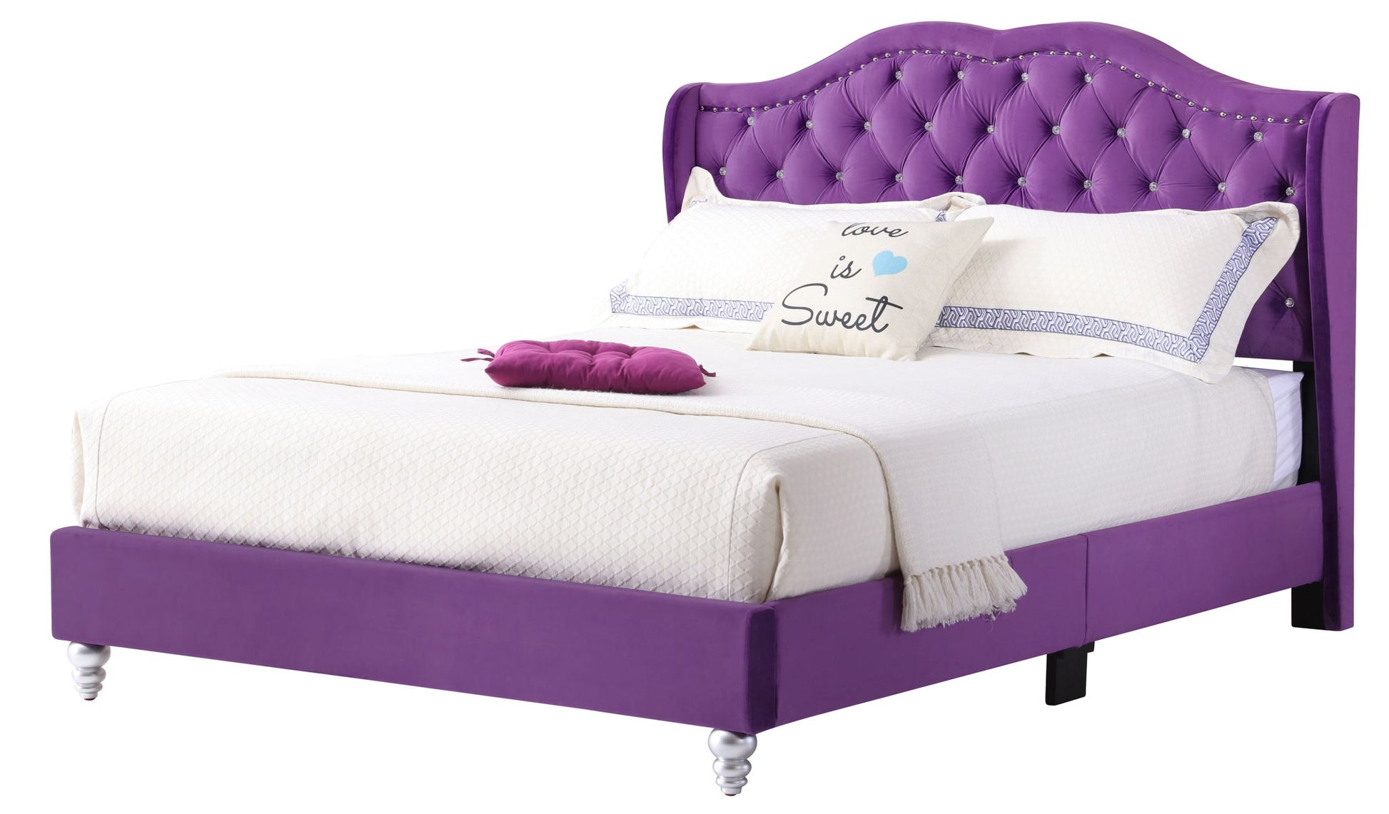 Upholstered Velvet Bed Transitional - The Sleep Loft - Online Mattress Showroom NYC