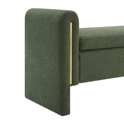 Modern Teddy Upholstered Large Bed End Bench With Arms And Storage - The Sleep Loft - Online Mattress Showroom NYC