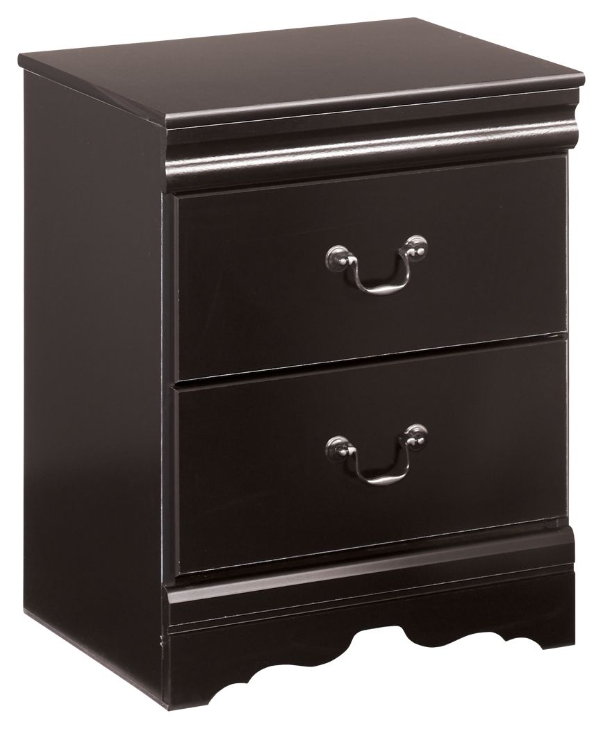 Huey Vineyard - Two Drawer Night Stand - Black - The Sleep Loft - Online Mattress Showroom NYC