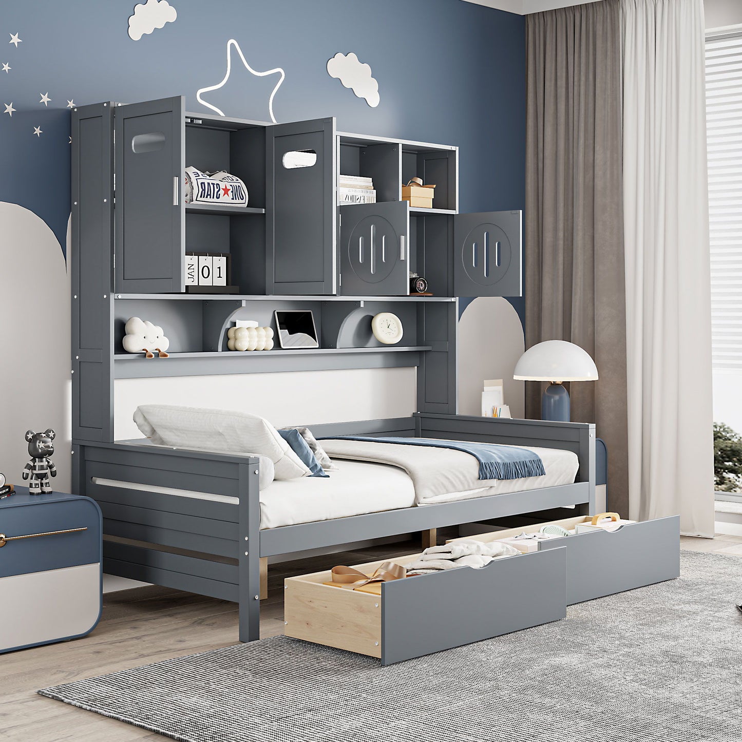 Daybed With All-In-One Cabinet And Shelf - The Sleep Loft - Online Mattress Showroom NYC
