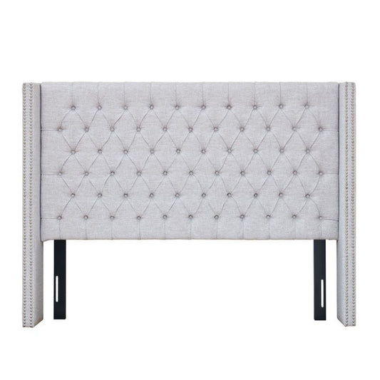 Transitional Upholstery Headboard With Tufted Buttons And Nailhead Trim - The Sleep Loft - Online Mattress Showroom NYC