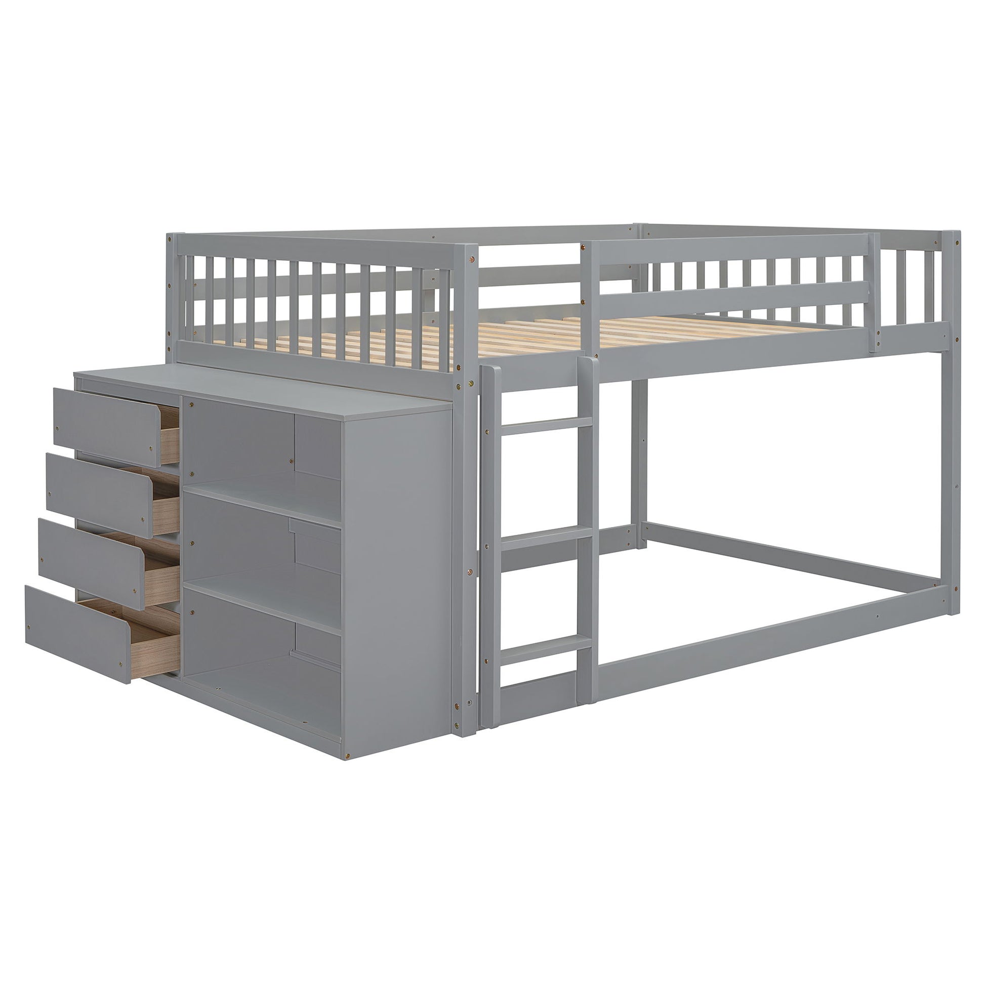 Bunk Bed With 4 Drawers And 3 Shelves - The Sleep Loft - Online Mattress Showroom NYC