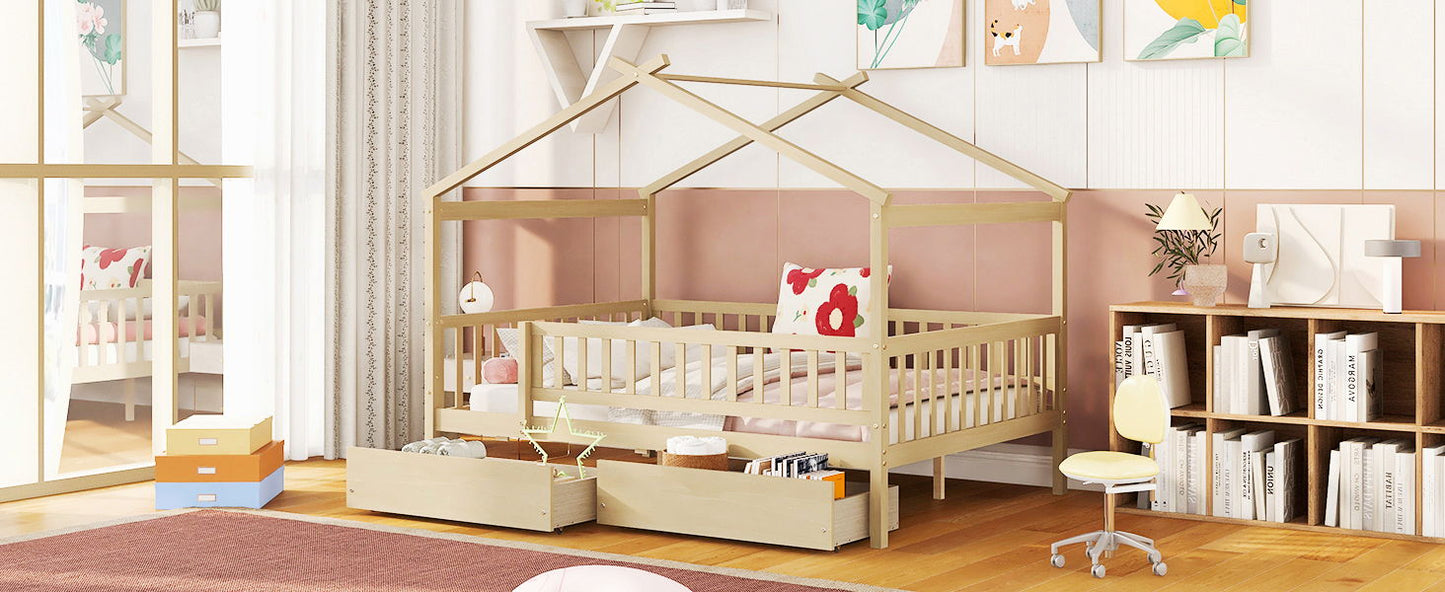 House Bed With 2 Drawers - The Sleep Loft - Online Mattress Showroom NYC