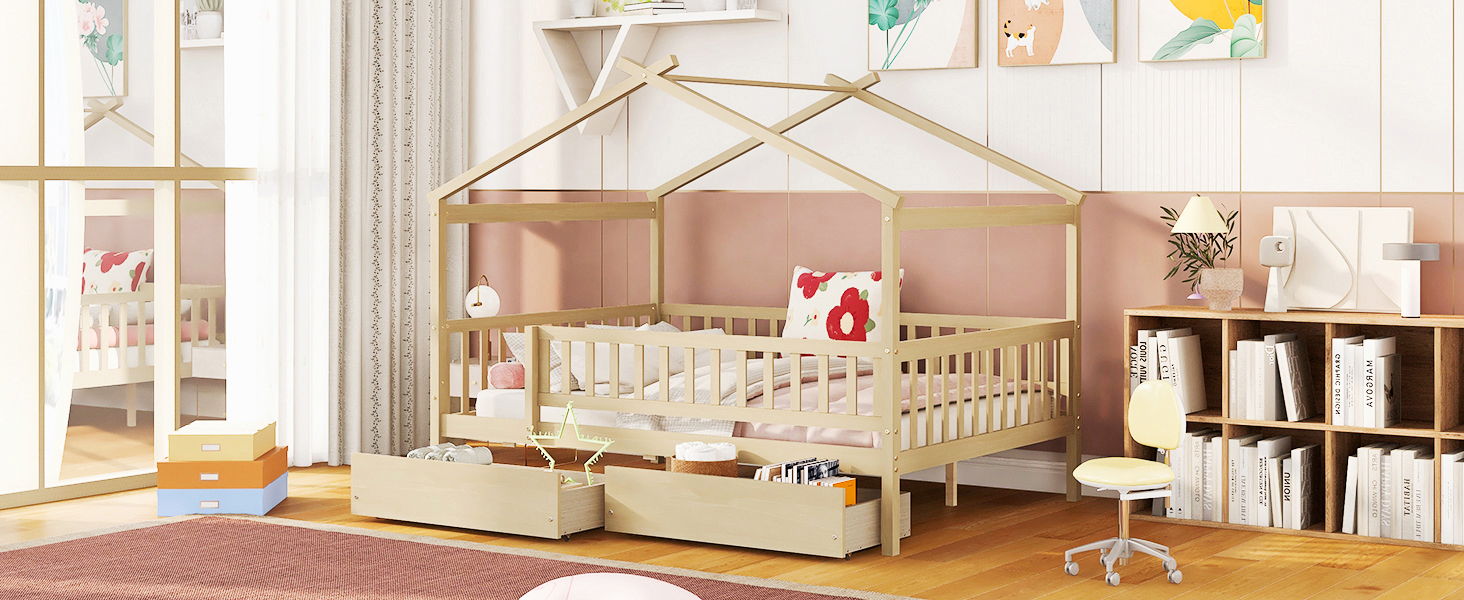 House Bed With 2 Drawers - The Sleep Loft - Online Mattress Showroom NYC