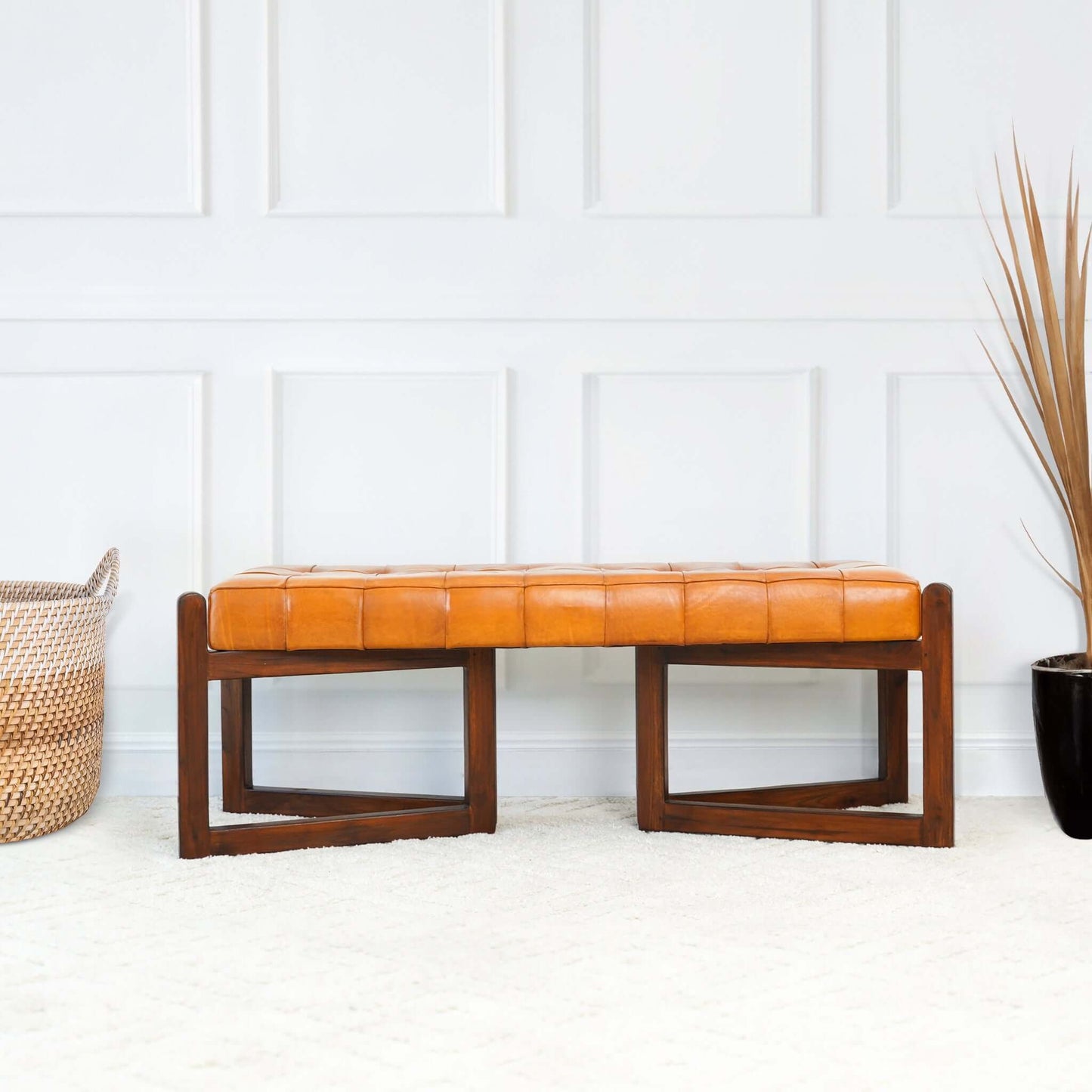 Riley - Bench - Brown / Rustic / Tan - The Sleep Loft - Online Mattress Showroom NYC