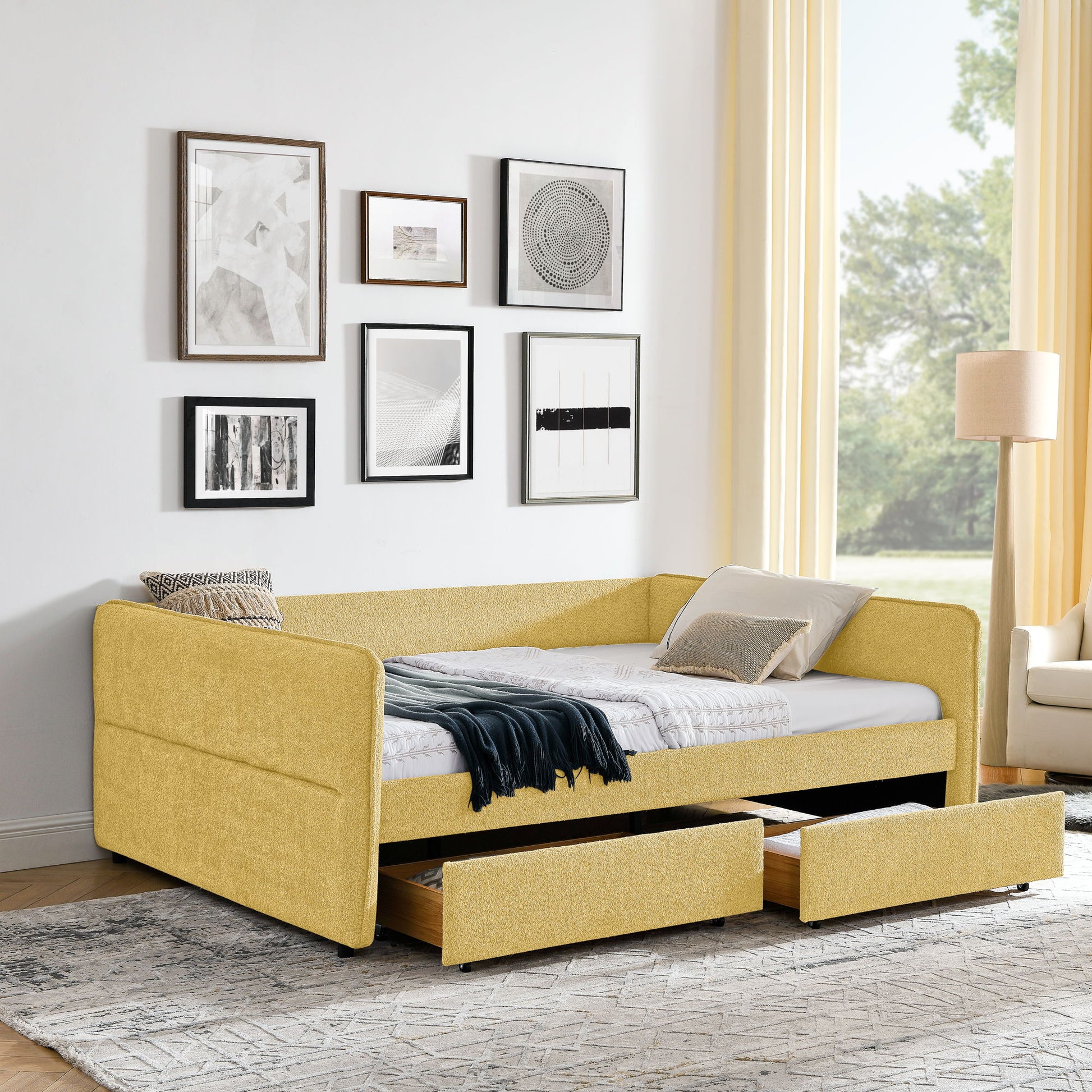 Upholstered Daybed & 2 Drawers - The Sleep Loft - Online Mattress Showroom NYC