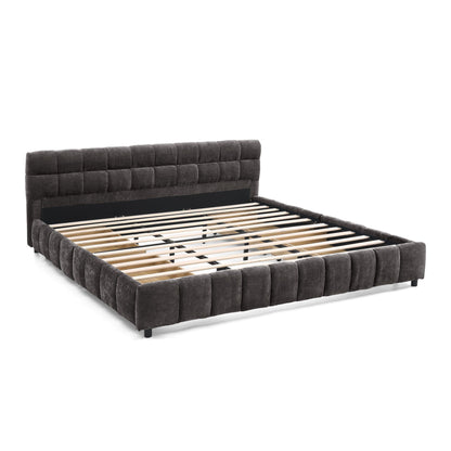 Modern Platform Bed Frame With Thick Fabric - The Sleep Loft - Online Mattress Showroom NYC