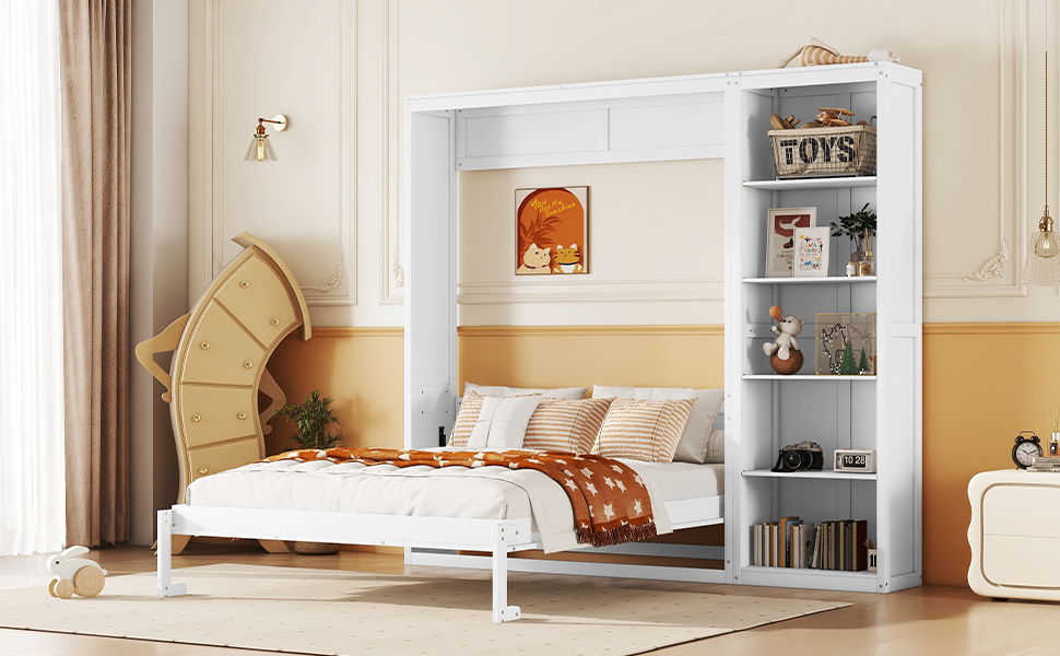 Murphy Wall Bed With Shelves - The Sleep Loft - Online Mattress Showroom NYC