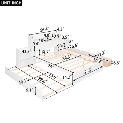 Storage Platform Bed With Pull Out Shelves, Trundle, And 2 Drawers - The Sleep Loft - Online Mattress Showroom NYC
