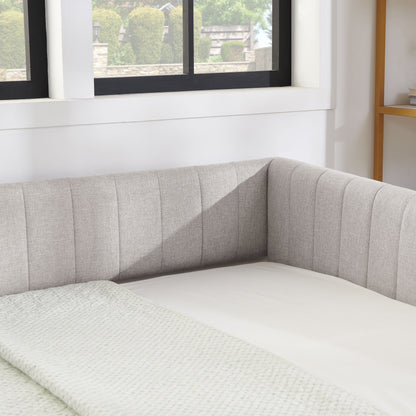Upholstered Daybed With Trundle With Vertical Stripes - The Sleep Loft - Online Mattress Showroom NYC