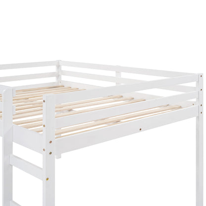 Full Loft Bed With Slide, Multifunctional Design - White - The Sleep Loft - Online Mattress Showroom NYC