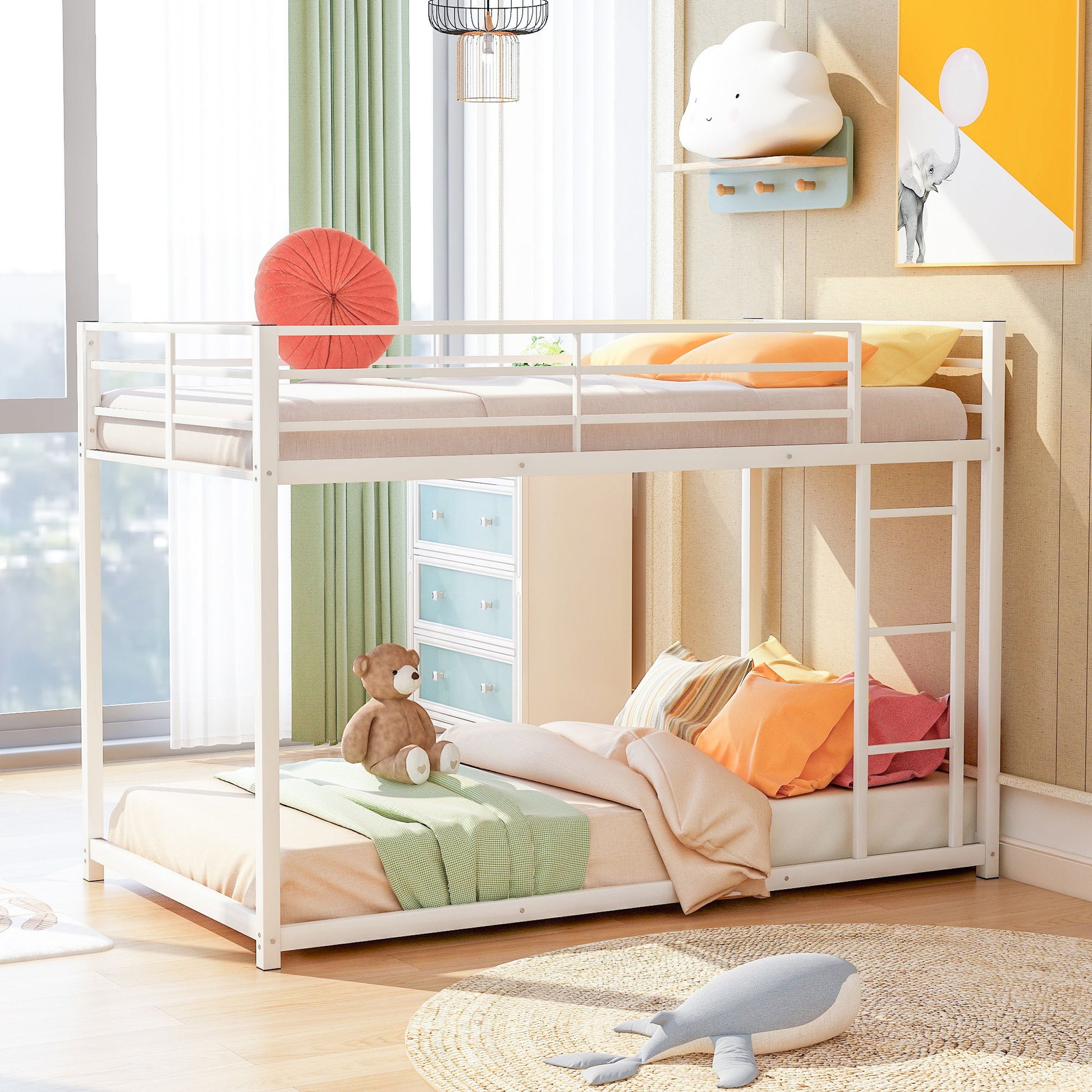 Metal Bunk Bed, Low Bunk Bed With Ladder - The Sleep Loft - Online Mattress Showroom NYC