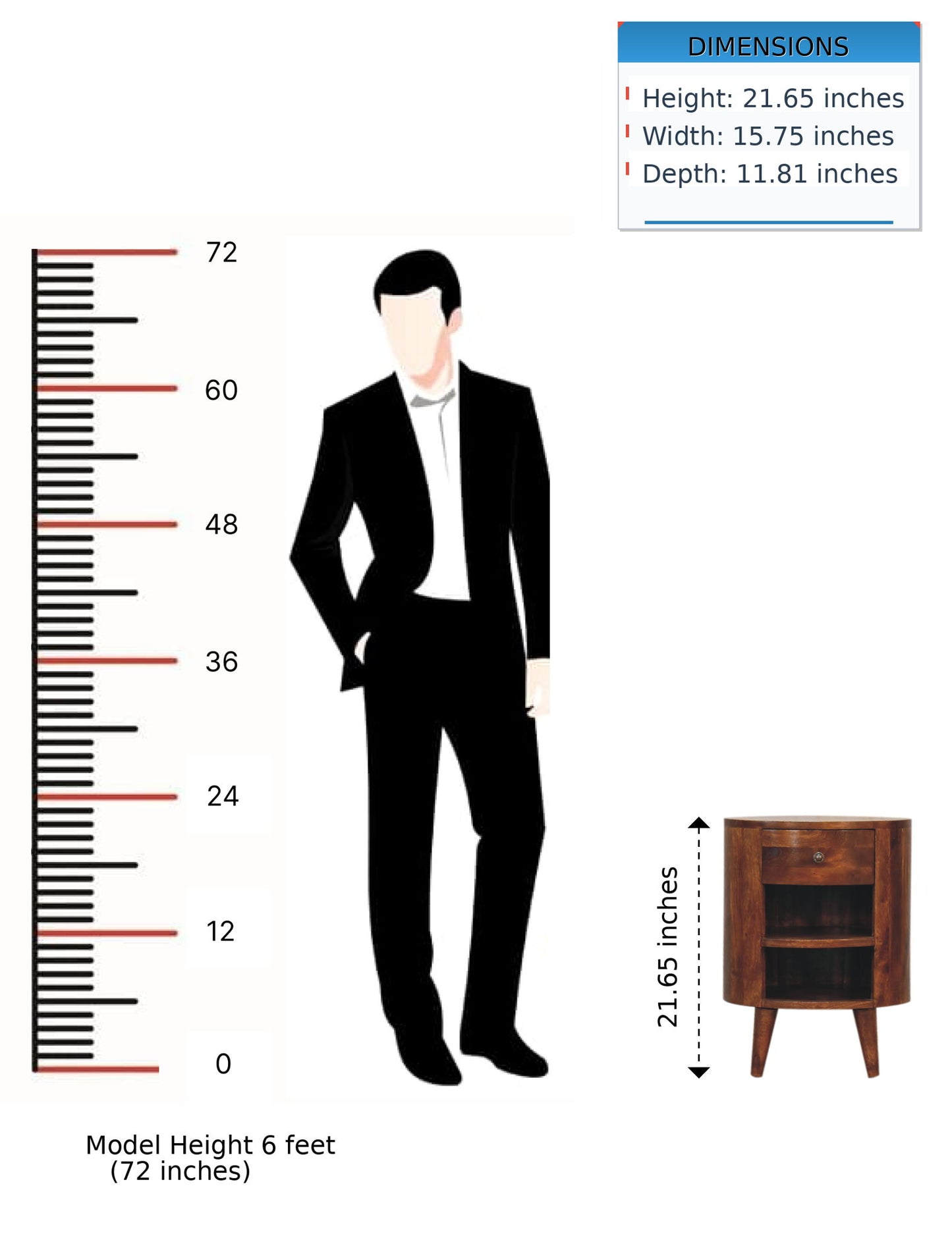 Cortez - Bedside Table - The Sleep Loft - Online Mattress Showroom NYC