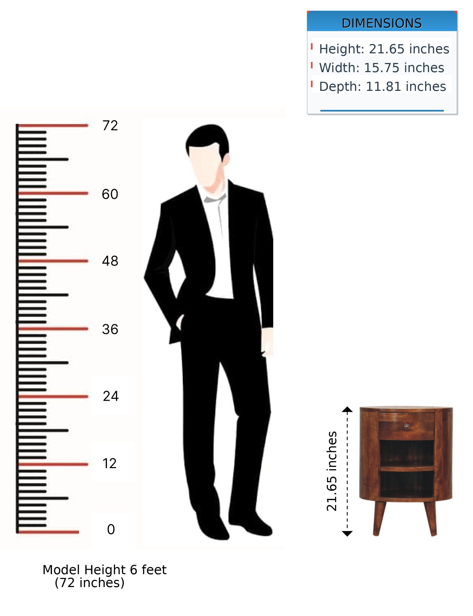 Cortez - Bedside Table - The Sleep Loft - Online Mattress Showroom NYC