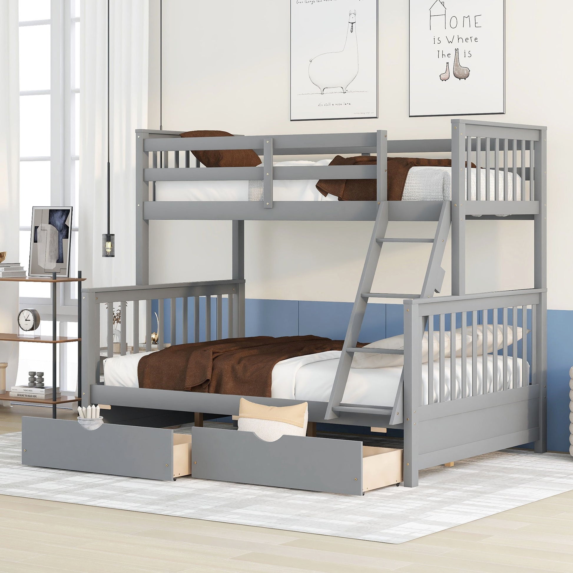 Bunk Bed With Ladders And 2 Storage Drawers - The Sleep Loft - Online Mattress Showroom NYC