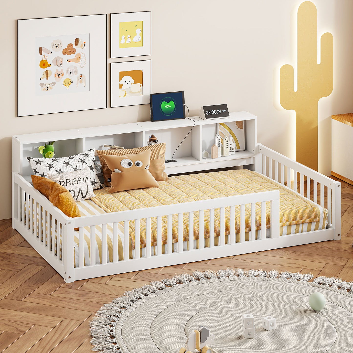 Floor Bed With Storage Cabinets And USB Ports - The Sleep Loft - Online Mattress Showroom NYC