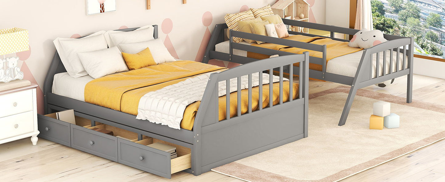 Bunk Bed With Drawers, Ladder And Storage Staircase - The Sleep Loft - Online Mattress Showroom NYC