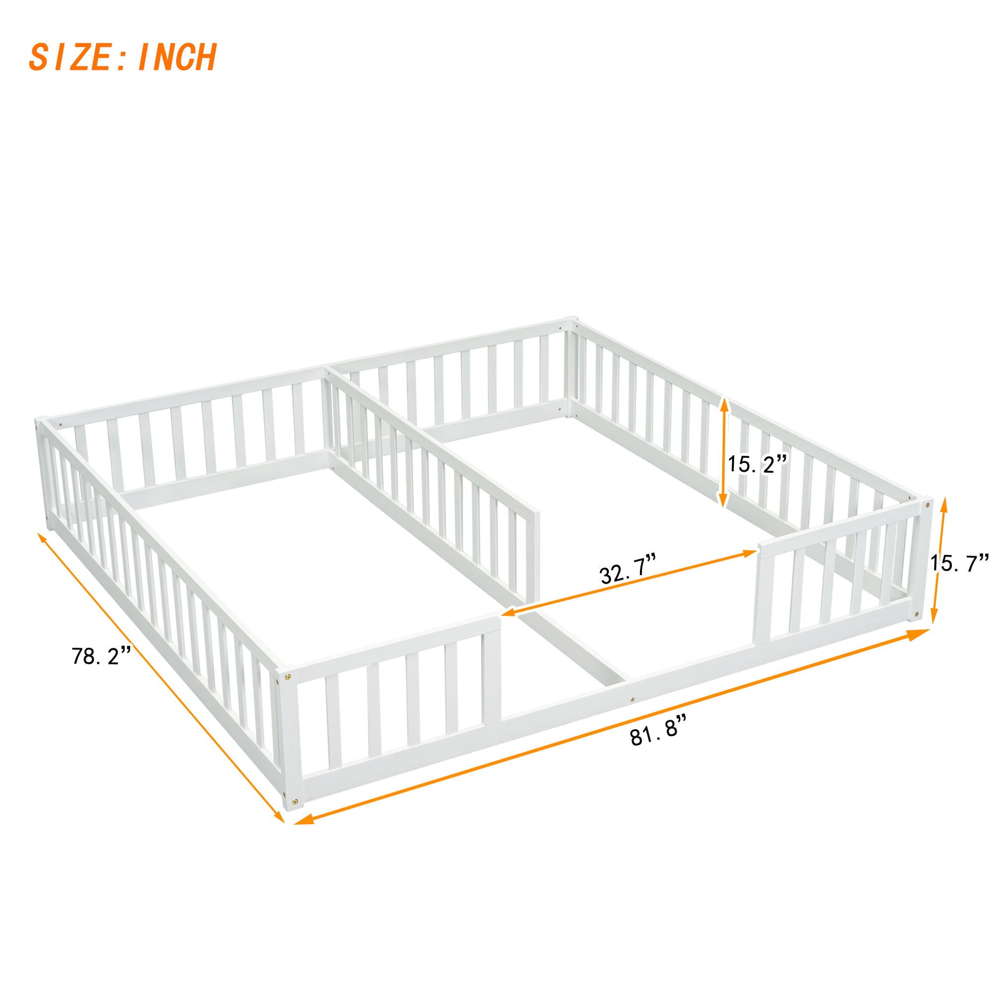 Double Floor Bed With Fence, Guardrails, Without Door - The Sleep Loft - Online Mattress Showroom NYC