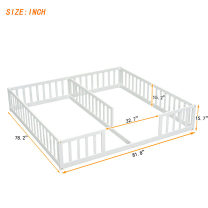 Double Floor Bed With Fence, Guardrails, Without Door - The Sleep Loft - Online Mattress Showroom NYC