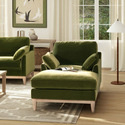 Pasadena - Modern Farmhouse Chaise Lounge Chair - Olive Green - The Sleep Loft - Online Mattress Showroom NYC